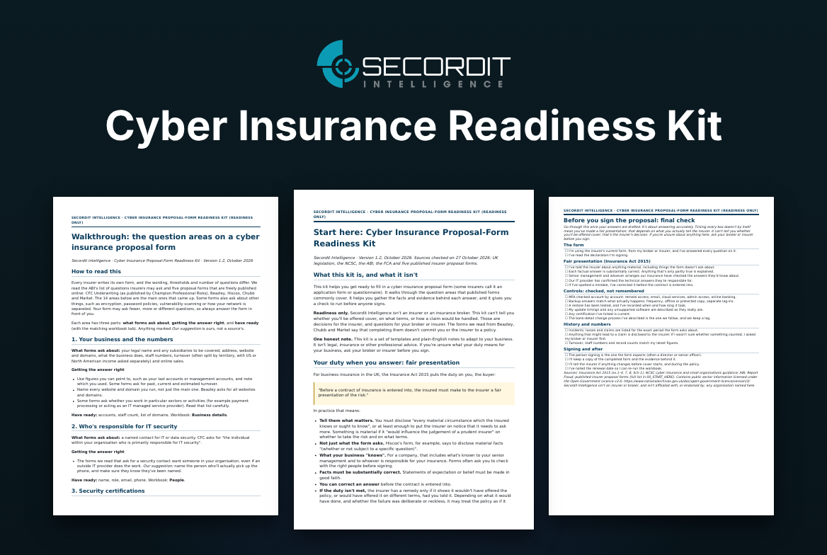 Cyber Insurance Readiness Kit