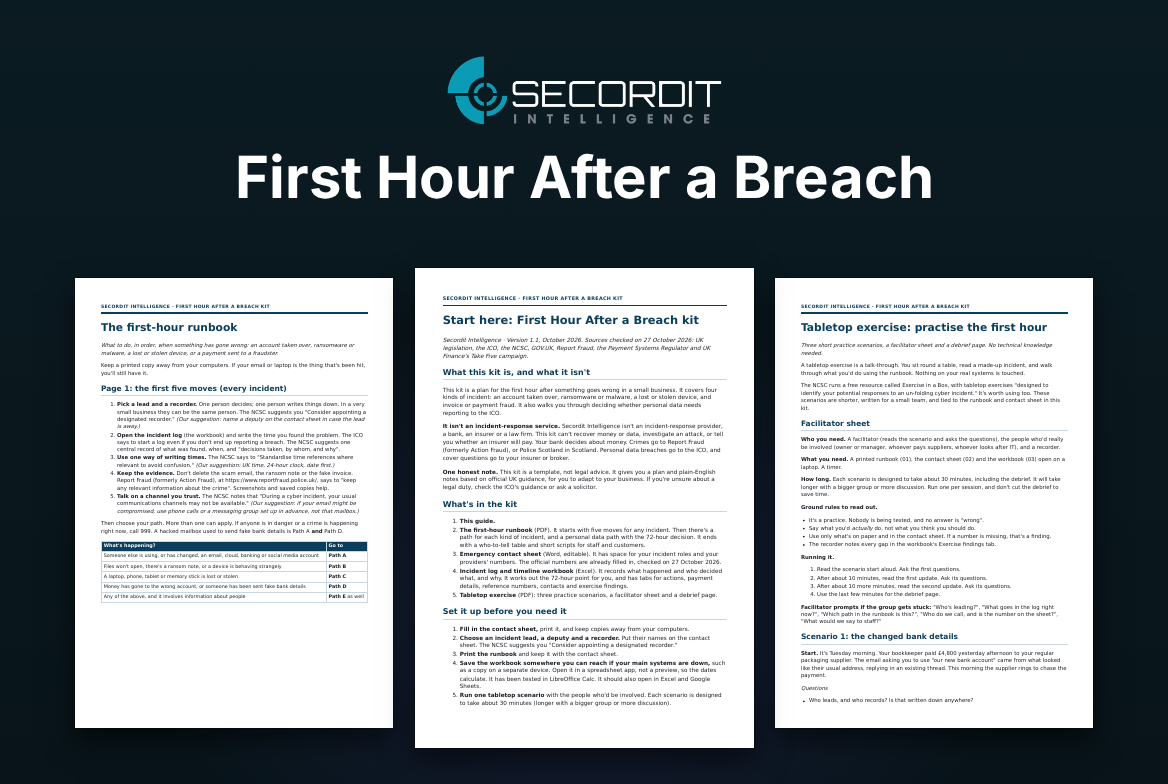First Hour After a Breach