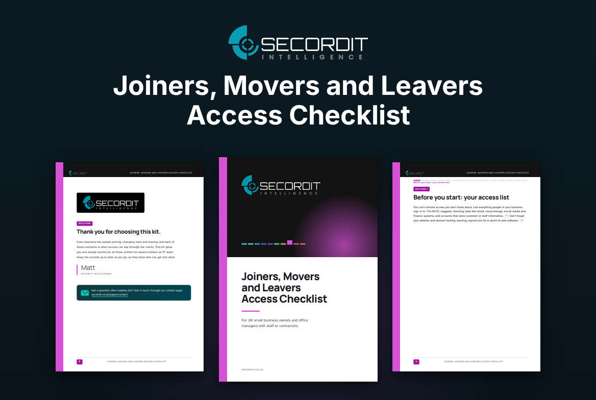 Joiners, Movers and Leavers Access Checklist