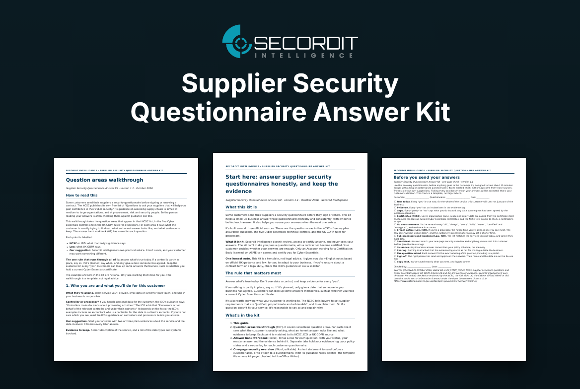 Supplier Security Questionnaire Answer Kit